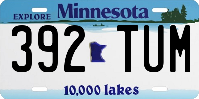 MN license plate 392TUM