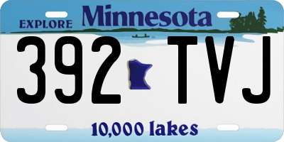 MN license plate 392TVJ