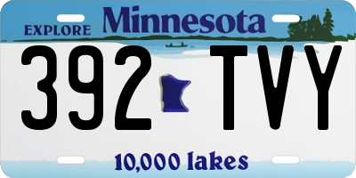 MN license plate 392TVY
