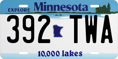 MN license plate 392TWA