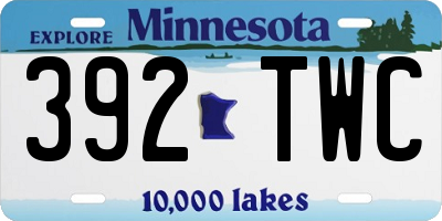 MN license plate 392TWC