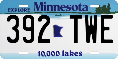 MN license plate 392TWE