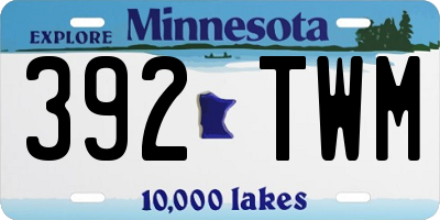 MN license plate 392TWM
