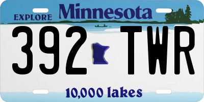 MN license plate 392TWR