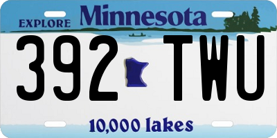 MN license plate 392TWU