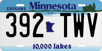 MN license plate 392TWV