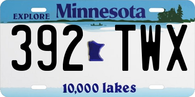MN license plate 392TWX