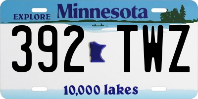 MN license plate 392TWZ