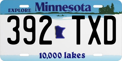 MN license plate 392TXD