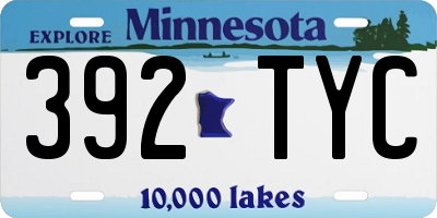 MN license plate 392TYC
