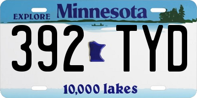 MN license plate 392TYD