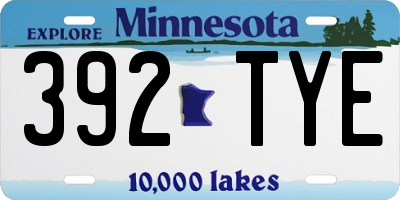 MN license plate 392TYE