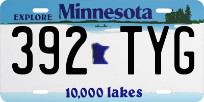 MN license plate 392TYG