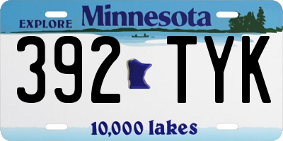 MN license plate 392TYK