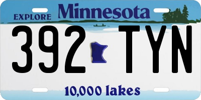 MN license plate 392TYN