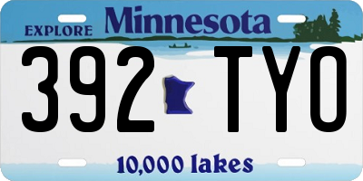 MN license plate 392TYO