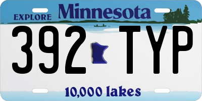 MN license plate 392TYP