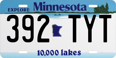 MN license plate 392TYT