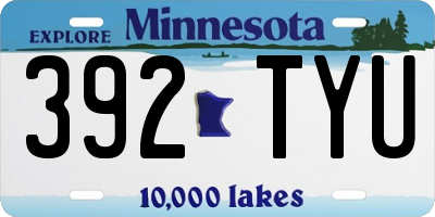 MN license plate 392TYU