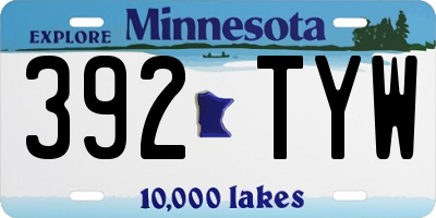MN license plate 392TYW