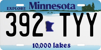 MN license plate 392TYY