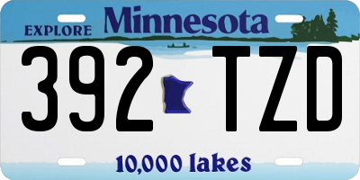 MN license plate 392TZD