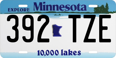 MN license plate 392TZE