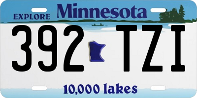 MN license plate 392TZI