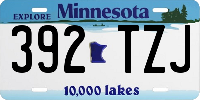 MN license plate 392TZJ