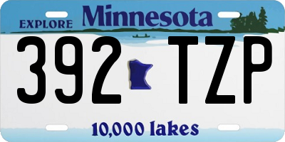 MN license plate 392TZP