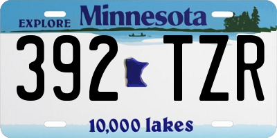MN license plate 392TZR