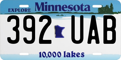 MN license plate 392UAB