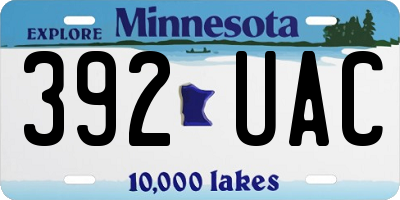 MN license plate 392UAC