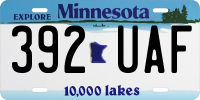 MN license plate 392UAF