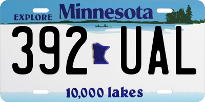 MN license plate 392UAL