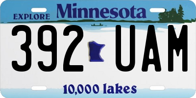 MN license plate 392UAM