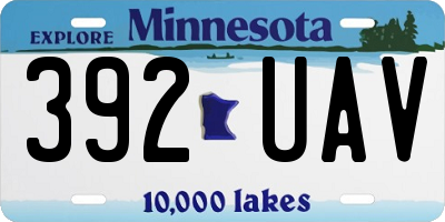 MN license plate 392UAV