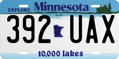 MN license plate 392UAX