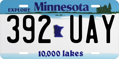 MN license plate 392UAY
