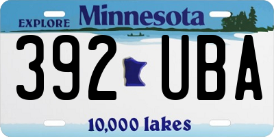 MN license plate 392UBA