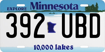 MN license plate 392UBD