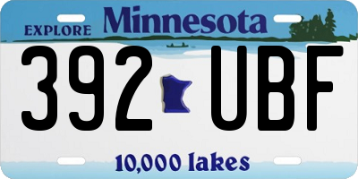 MN license plate 392UBF