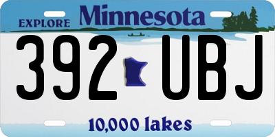 MN license plate 392UBJ