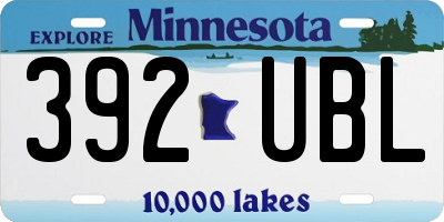 MN license plate 392UBL