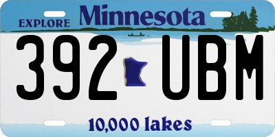 MN license plate 392UBM