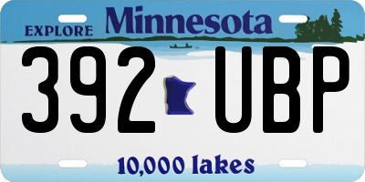 MN license plate 392UBP