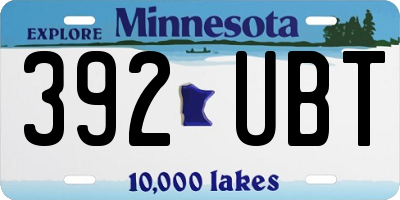 MN license plate 392UBT