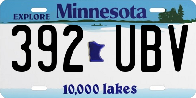MN license plate 392UBV