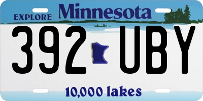 MN license plate 392UBY