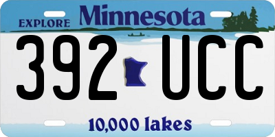 MN license plate 392UCC
